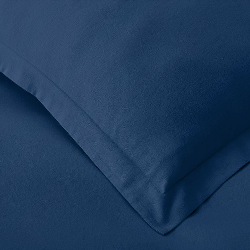 Classic Ultra-Cozy Cotton Velvet Flannel Fitted Bed Sheet - Slate Blue, Full