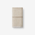 Narrow Stripe Reversible Cotton Hand Towel - Taupe