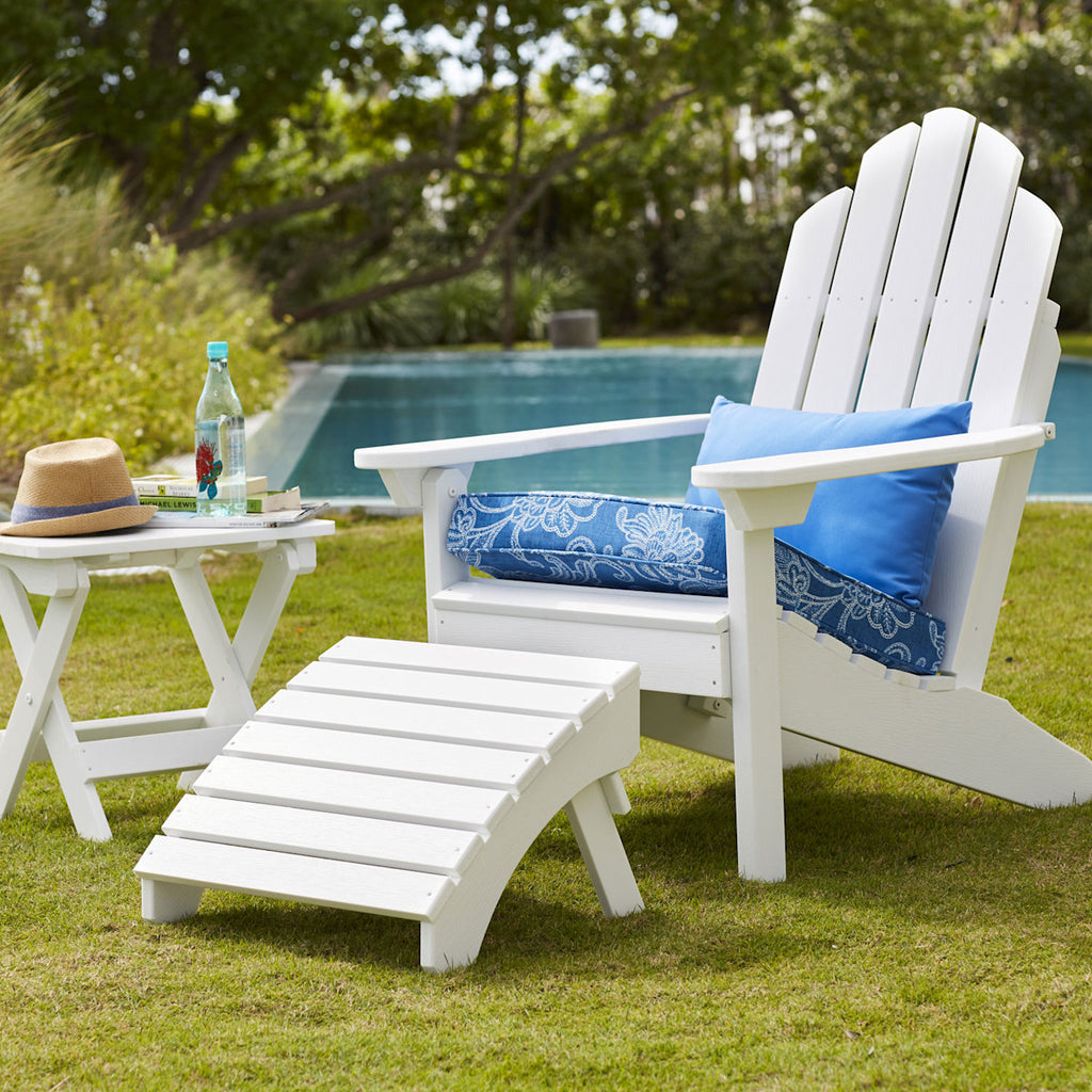 Adirondack Folding Ottoman - White