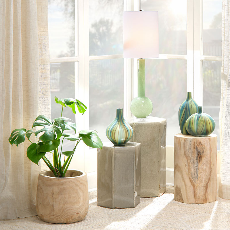 Ceramic Hexagon Side Table - Pistachio