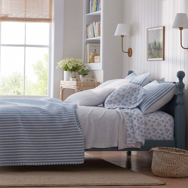 Yarn-Dyed Bengal Stripe Quilt - Blue, Full/Queen