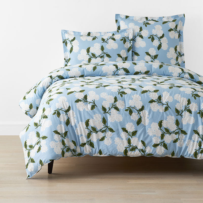 Hydrangea Classic Cool Cotton Percale Comforter - Powder Blue, Full