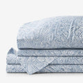 Paisley Grace Floral Premium Smooth Wrinkle-Free Sateen Bed Sheet Set - Blue, Queen