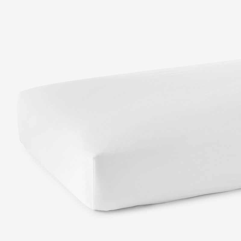Classic Smooth Sateen Solid Fitted Bed Sheet - White, Queen