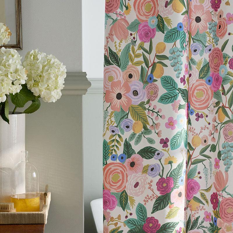 Garden Party Classic Cool Cotton Percale Shower Curtain - Multi