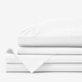 Premium Cool Organic Cotton Percale Bed Sheet Set - White, Twin XL