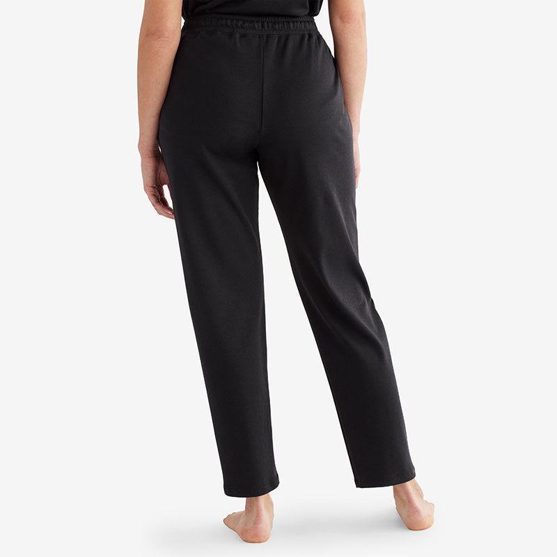 Pima Cotton Tapered Pants - Black, XS