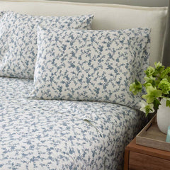 Tapestry Vine Garment Washed Cotton Percale Bed Sheet Set - Ivory Multi, King