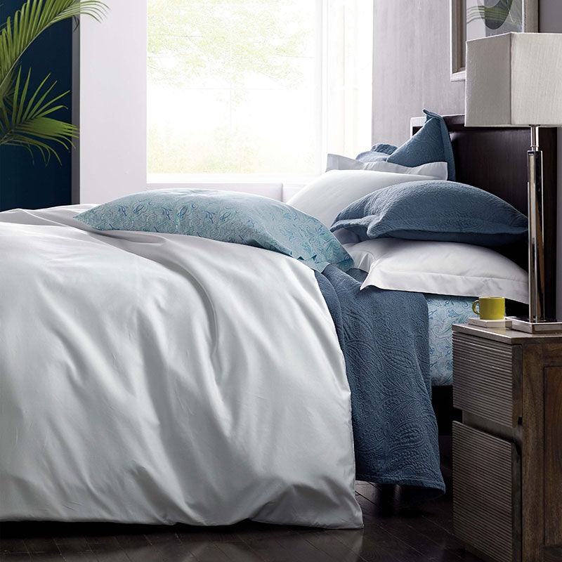 Luxe Smooth Egyptian Cotton Sateen Duvet Cover - Cream, Oversized Full/Queen