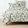 Holiday Print Classic Ultra-Cozy Cotton Velvet Flannel Duvet Cover - Berries and Leaves, Full/Queen