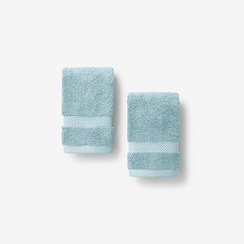 Sterling Supima® Cotton Washcloths, Set of 2 - Aqua Haze