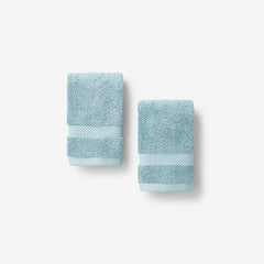 Sterling Supima® Cotton Washcloths, Set of 2 - Aqua Haze