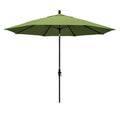 Round Outdoor Patio Umbrella, Fiberglass with Twist Tilt - Bronze Finish, Ginkgo, 11'