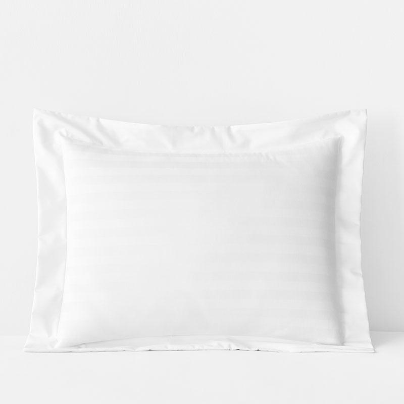 Dobby Stripe Classic Smooth Wrinkle-Free Sateen Sham - White, Standard