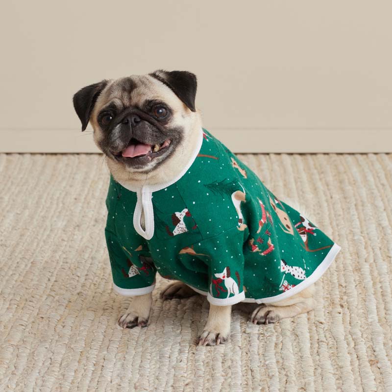Family Flannel Pet Pajamas - Holiday Pups, XL