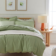Classic Cool Organic Cotton Percale Solid Sham - Moss Green, Standard