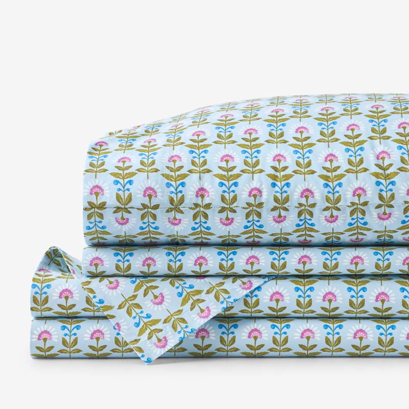Idril Classic Cool Cotton Percale Bed Sheet Set - Butti, Full