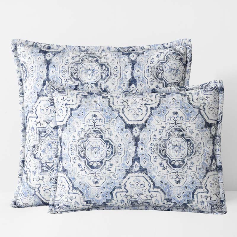 Royal Mirage Reversible Quilted Sham - Blue, Euro