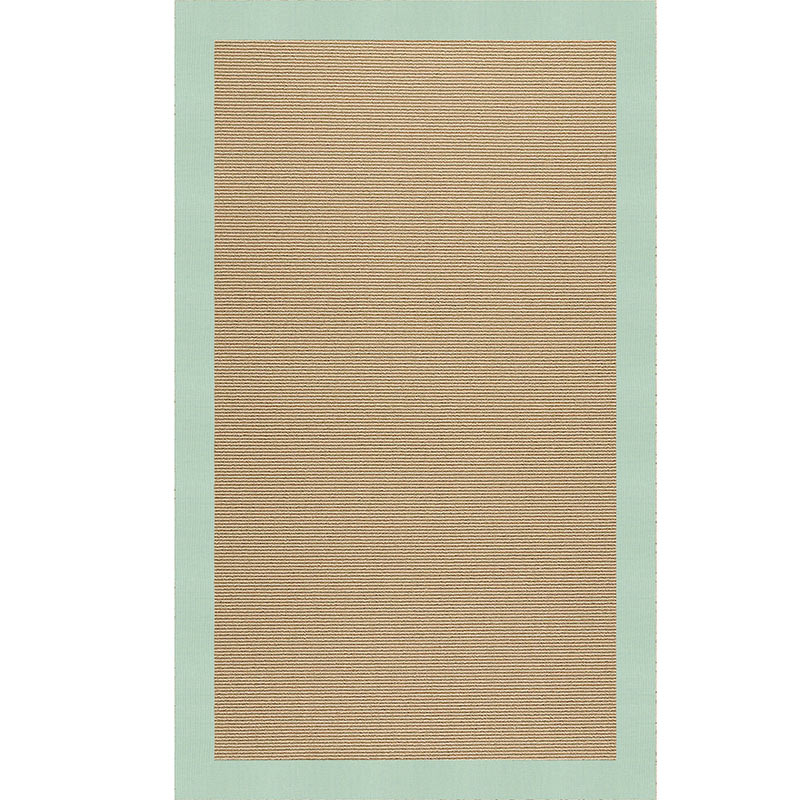 Sunbrella Narrow Stripe Bordered Indoor/Outdoor Rug -  Spa, 2' 6" x 8' Runner