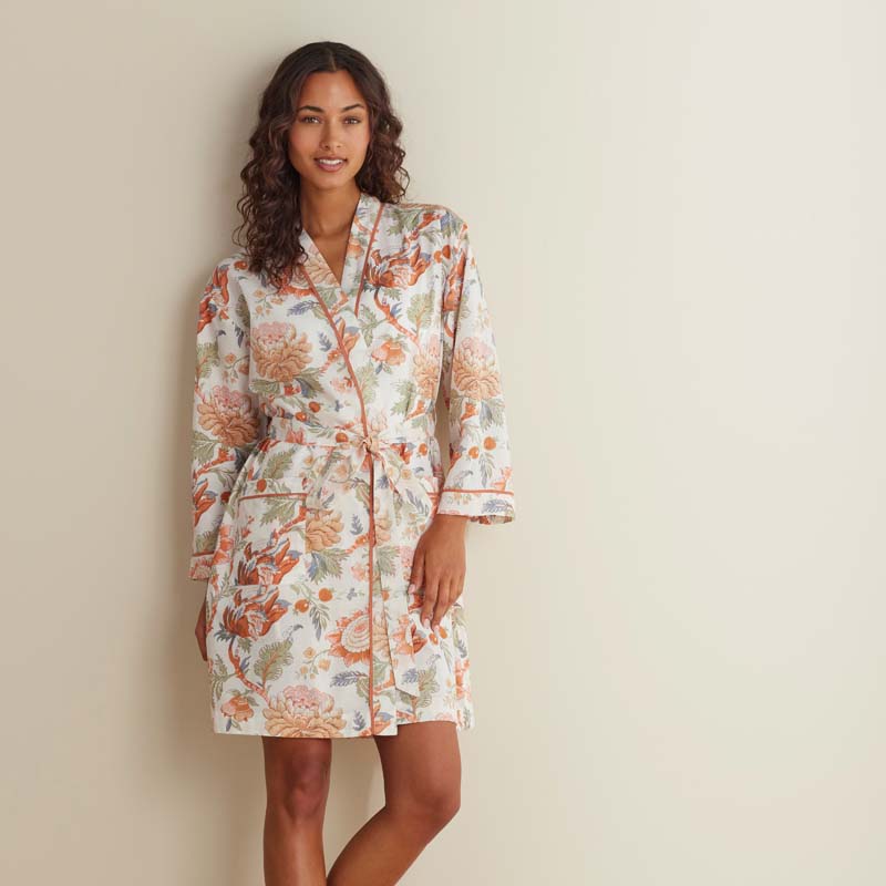 Printed Voile Women's Kimono Robe - Wild Bloom, XS/S