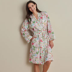 Printed Voile Women's Kimono Robe - Strawberry Fields, M/L