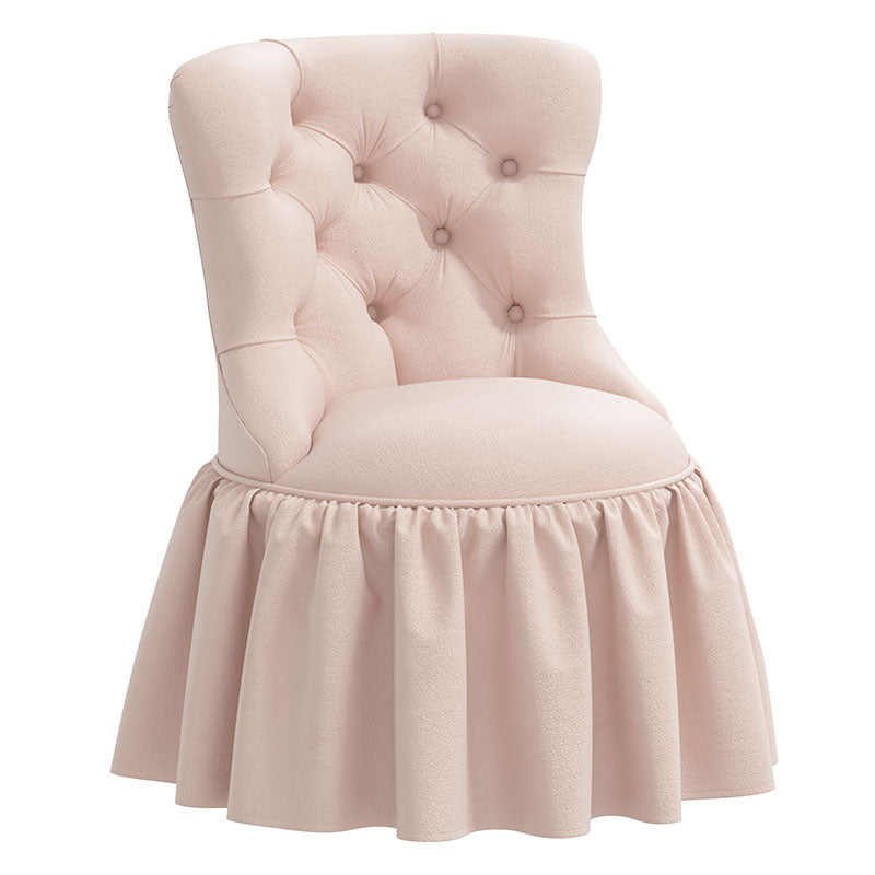 Velvet Ruffle Chair - Blush
