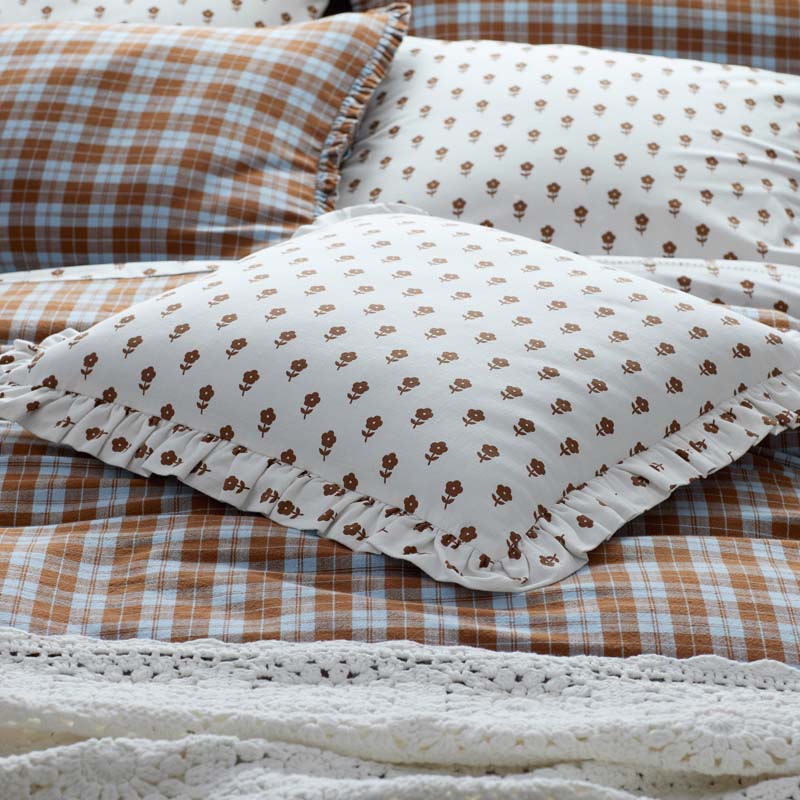 Flowers Decorative Square Pillow Cover -  Flowers Nutmeg, 20 in. x 20 in.