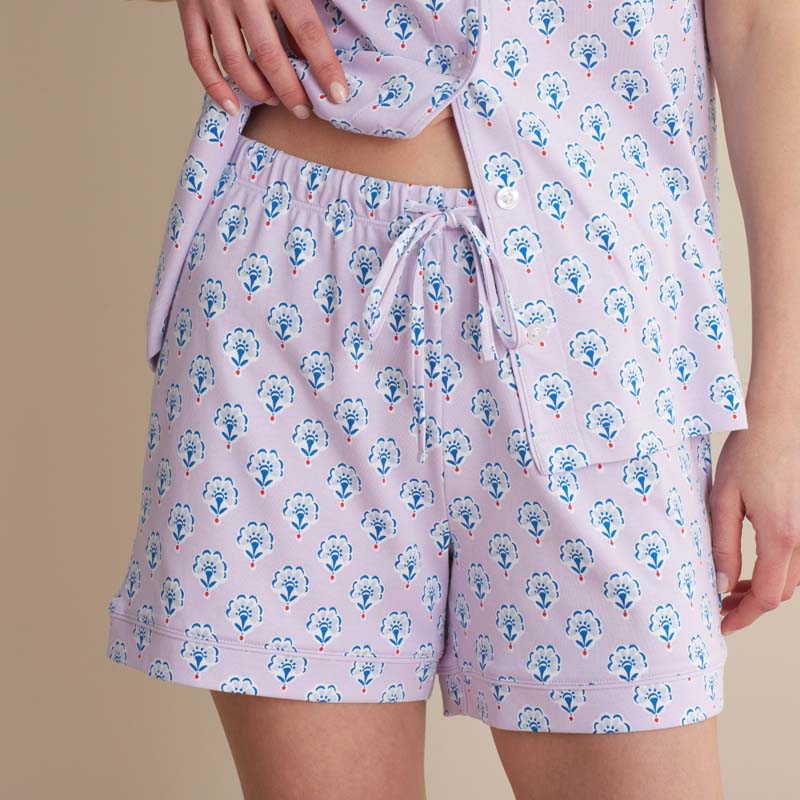 Printed Peruvian Cotton Women's Shorts Set - Petite Floral, XS