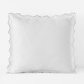 Embroidered Scallop Classic Smooth Sateen Solid Sham - Light Blue, Euro