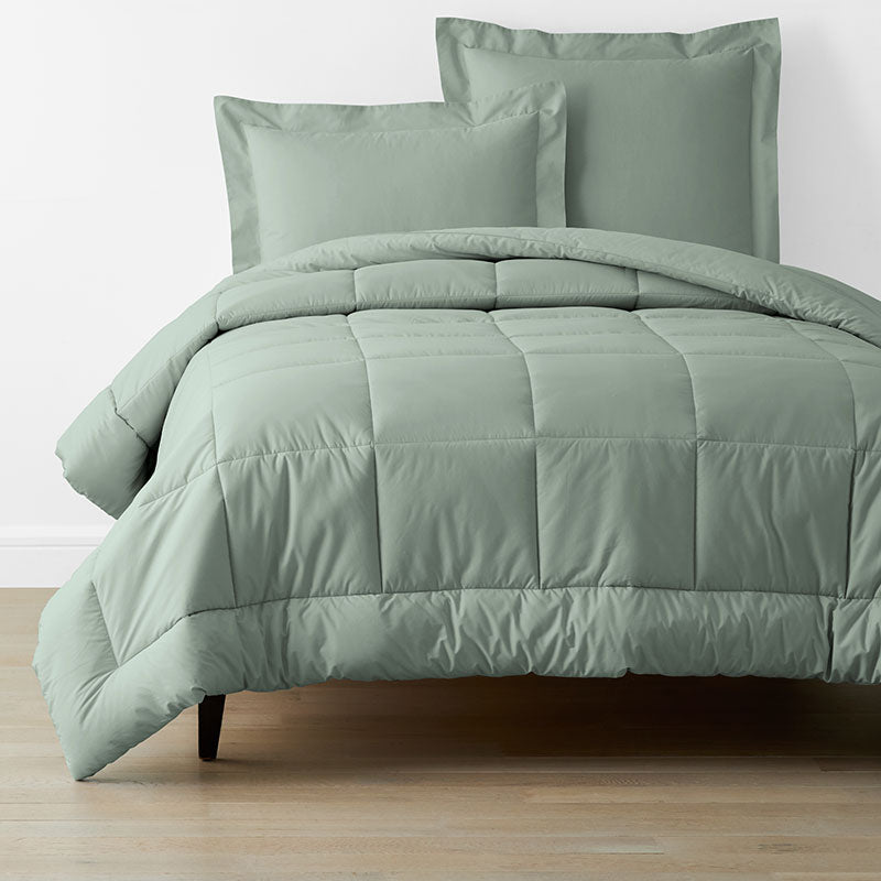 Classic Cool Cotton Percale Comforter - Thyme, Full