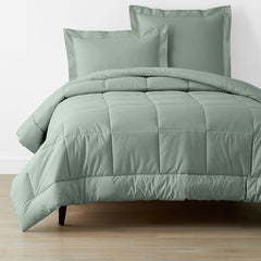 Classic Cool Cotton Percale Comforter - Thyme, Full/Queen