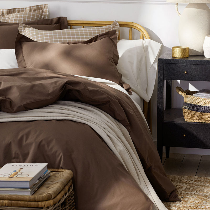 Classic Cool Cotton Percale Sham - Coffee, Euro