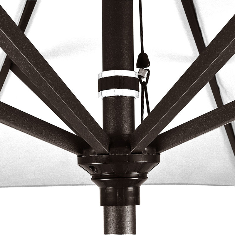 6' Round Outdoor Patio Umbrella, Aluminum with Push Button Tilt - Bronze Finish, Air Blue