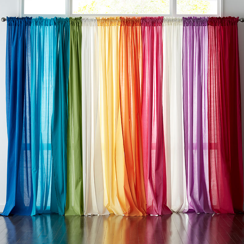 Chambray Voile Yarn-Dyed Ring Top Window Curtain - Peony