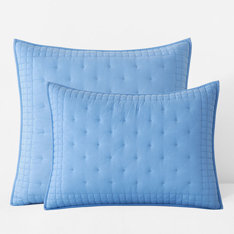 Pintuck Quilted Sham - Blue, Euro