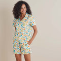 Printed Poplin Women's Shorts Set - Spring Birds, S