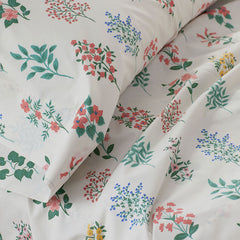 Hawthorne Classic Cool Percale Flat Bed Sheet - Ivory Multi, Full