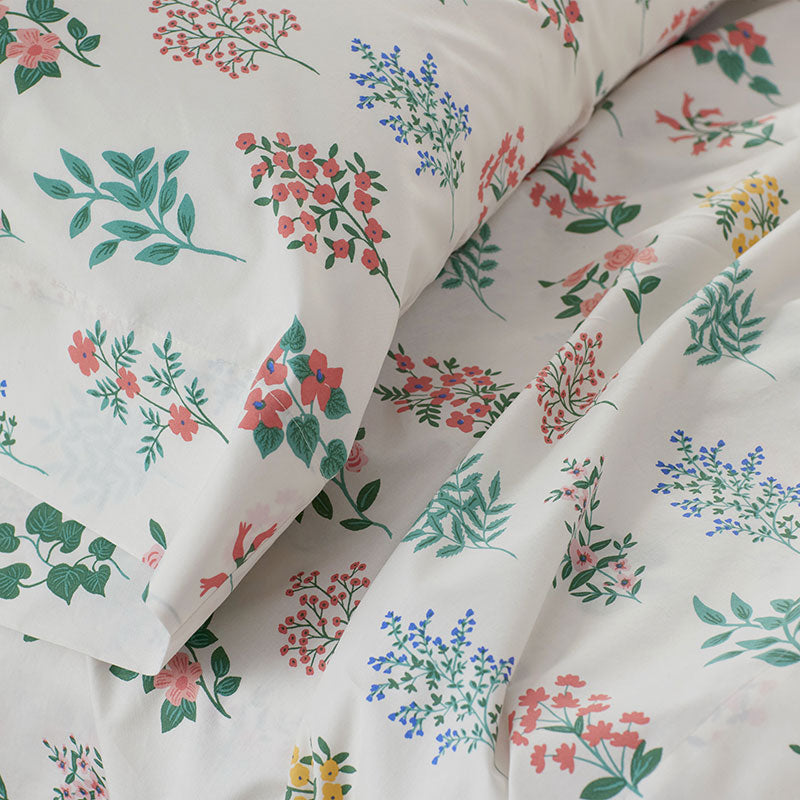 Hawthorne Classic Cool Percale Fitted Bed Sheet - Ivory Multi, King
