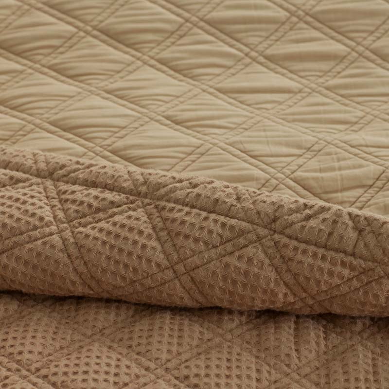 Waffle Quilted Sham - Wheat, King