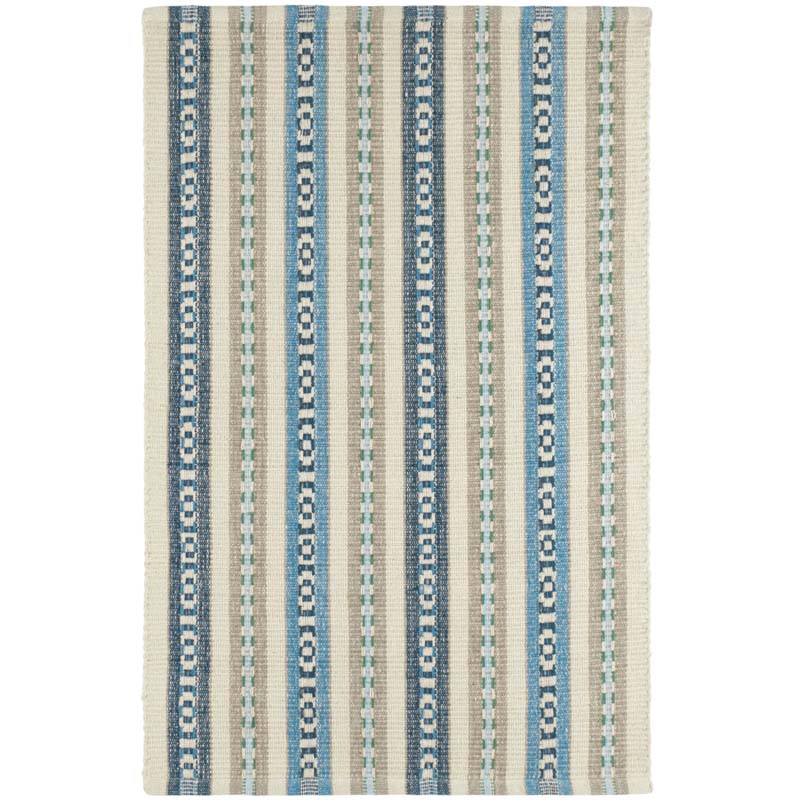 Long Slade Handwoven Cotton Rug - Indigo, 2' 6" x 8' Runner