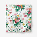 Dahlia Classic Cool Cotton Percale Flat Bed Sheet - White Multi, Full