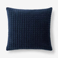 Tufted Stitch Velvet Decorative Square Pillow Cover - Navy, 20 in. x 20 in.