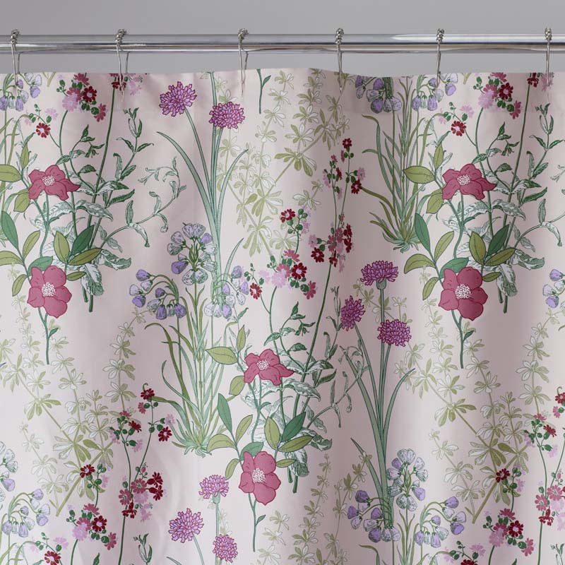 Bloom Meadow Classic Smooth Sateen Shower Curtain - Blush