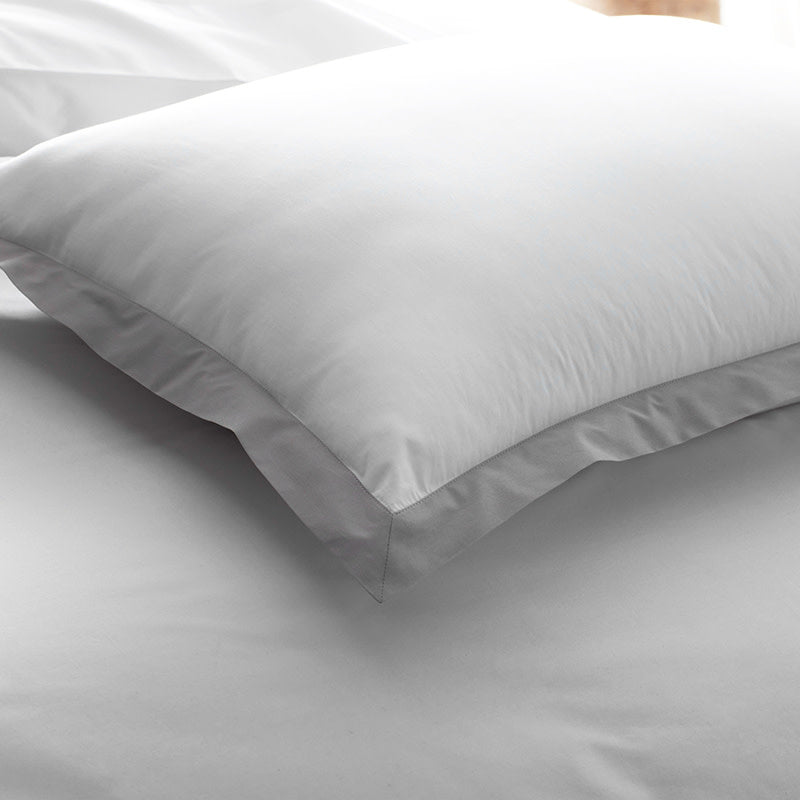 Solid Border Classic Cool Cotton Percale Duvet Cover - Gray Smoke, Twin/Twin XL