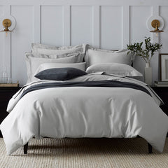 Premium Smooth Supima® Cotton Wrinkle-Free Sateen Flat Bed Sheet - Light Gray, King/Cal. King