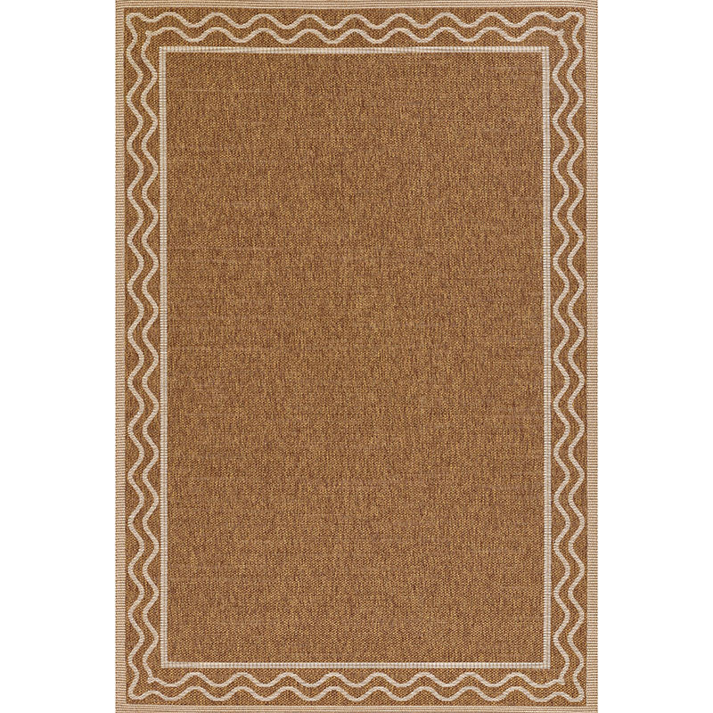 Wave Border Outdoor Rug -  Natural, 8' x 10'