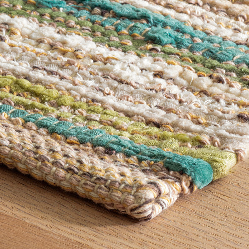 Francisco Green Handwoven Cotton Rug - Green, 5' x 8'