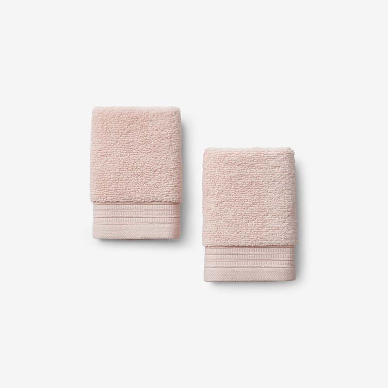 Plush Spa Solid Washcloths, Set of 2 - Rose Quartz