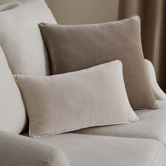 Velvet Decorative Lumbar Pillow Cover - Taupe, 12 in. x 21 in.