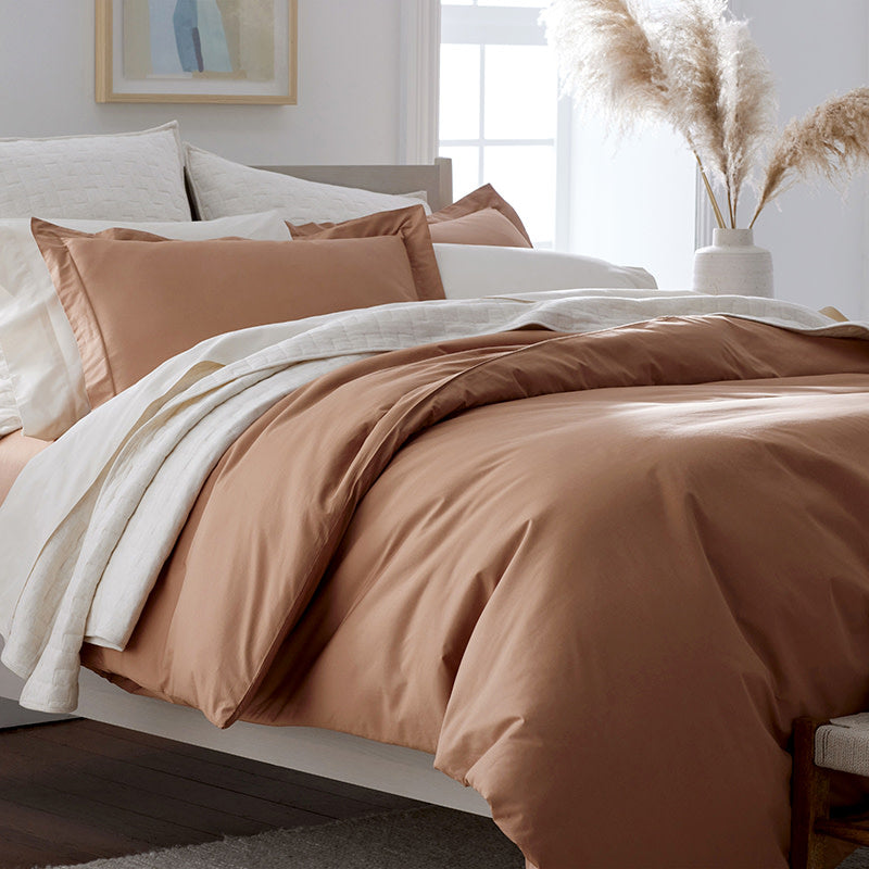 Classic Cool Cotton Percale Sham - Clay, Euro